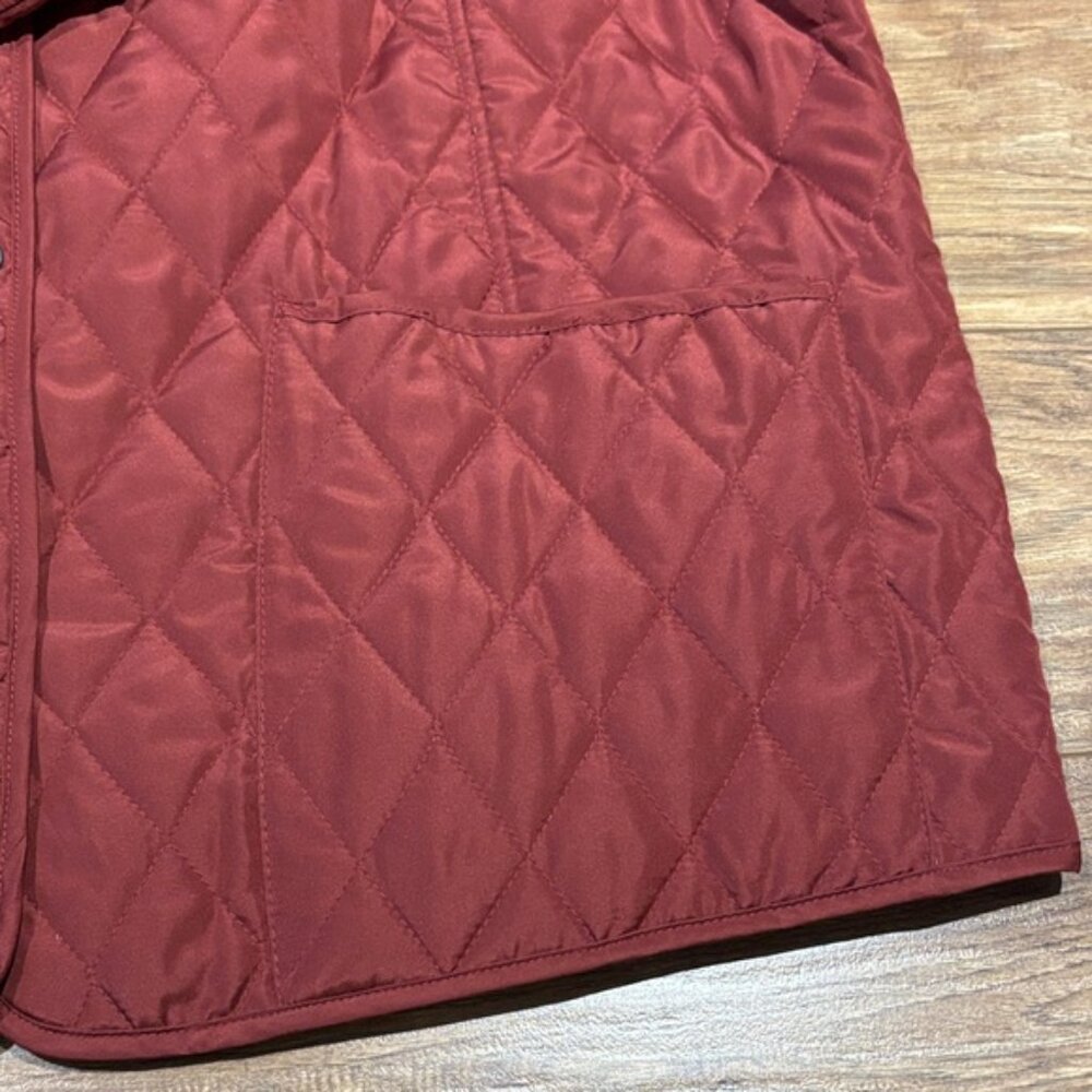 Three Hearts Quilted lightweight Jacket in Deep warm Red 1X - Picture 7 of 12